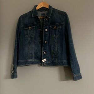j Jill denim jacket with added patches